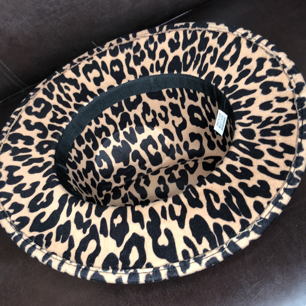 Leopard Print Fedora Hat - Picture 3 of 5